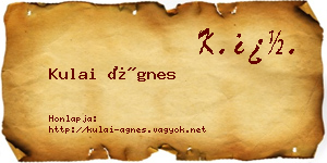 Kulai Ágnes névjegykártya